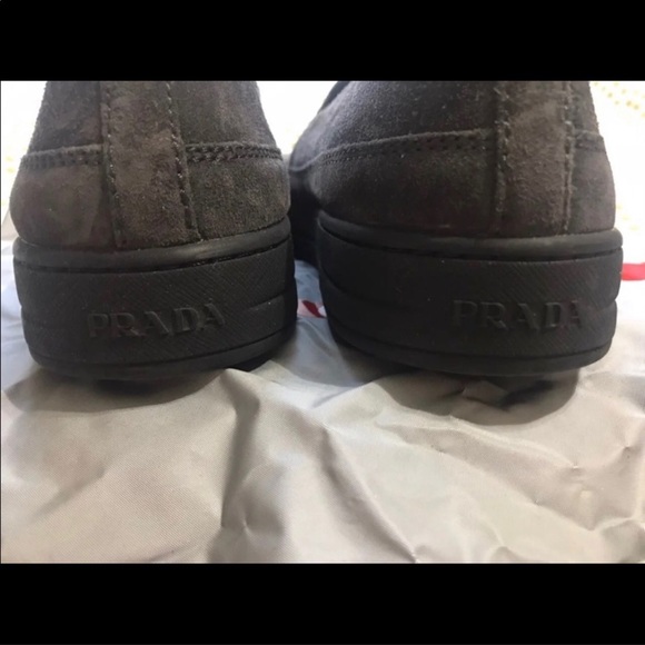 G - Prada Gray Suede Loafers - Picture 3 of 8